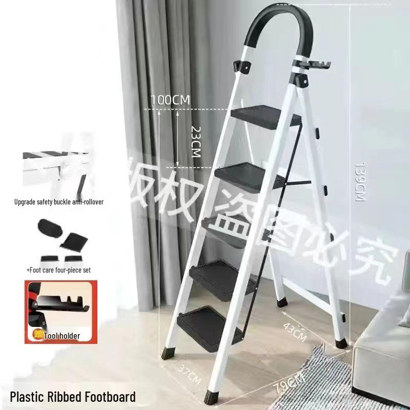Portable Multi-Functional Four-Step Folding Step Ladder for Indoor Use