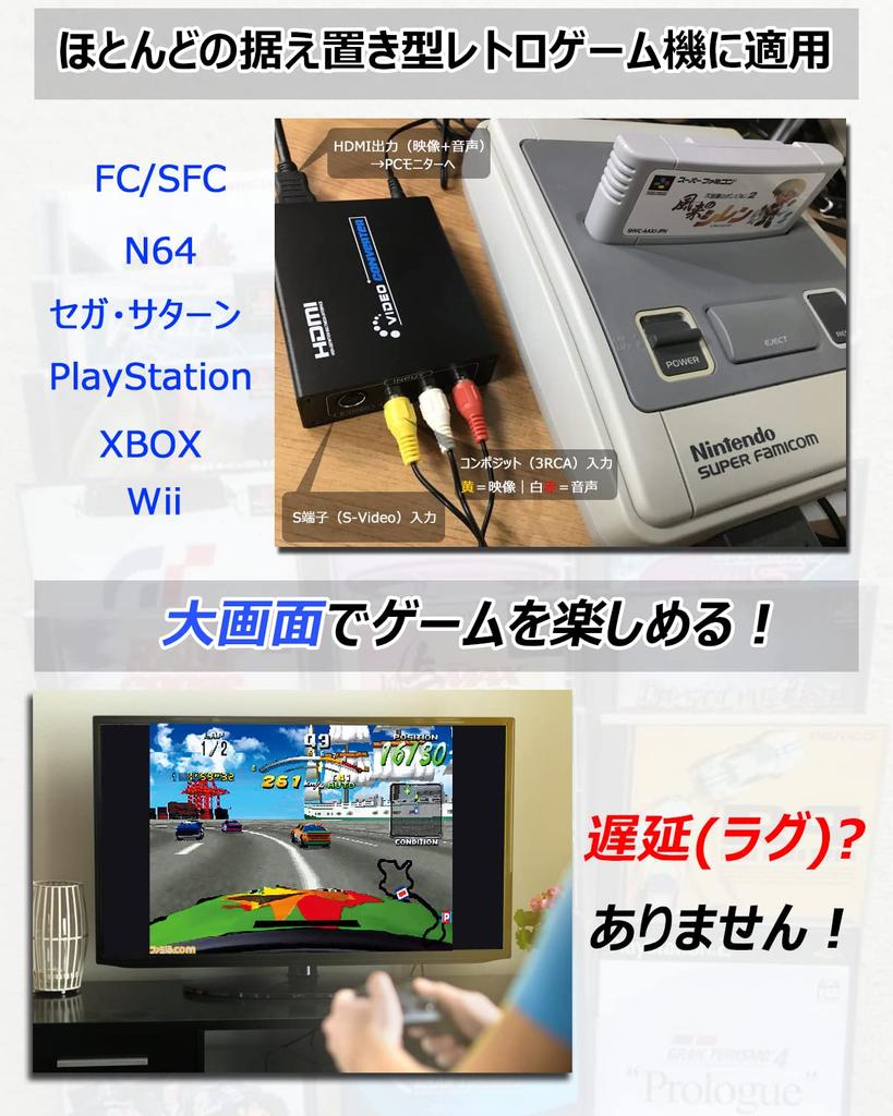 ELEVIEW to HDMI 1080p Composite 3RCA to HDMI Analog Video to HDMI Compatible with Retro Game Consoles Japanese Instruction Manual Composite/S-Video