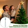 Christmas Tree Topper Holder Universal Twist-on Holiday Tree Topper Stabilizer Metal Green Support Rod with Adjustable Attachment for Stabilizing