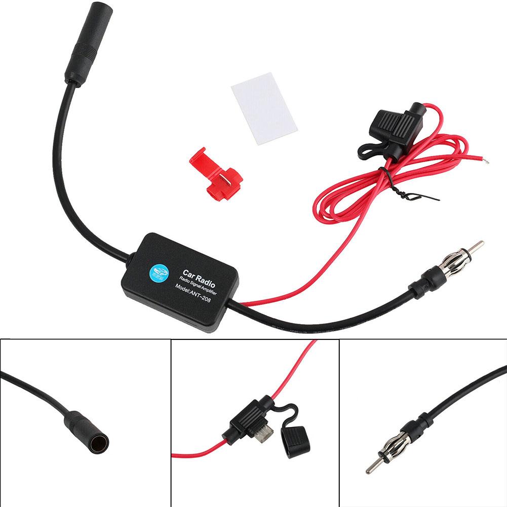Universal FM Signal Amplifier Car Antenna Radio Booster Amp, Anti-Interference Automobile Part, Solves Weak FM Signals & Noisy