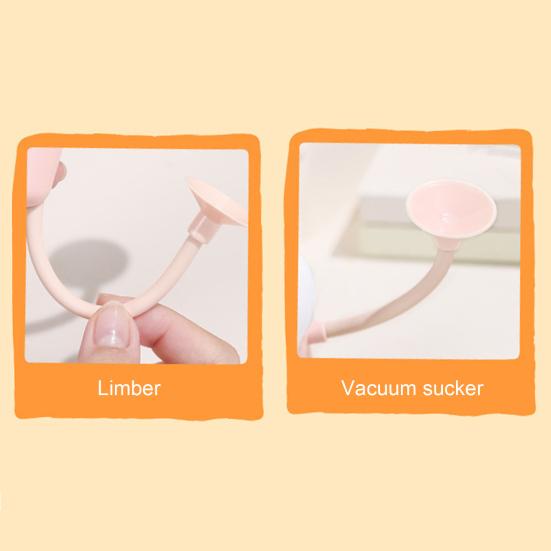 LED Bedside Lamp Changeable Shape Funny Night Light with Suction Cup Soft Glow DIY Shape Cute Light Bulb Man Mini Night