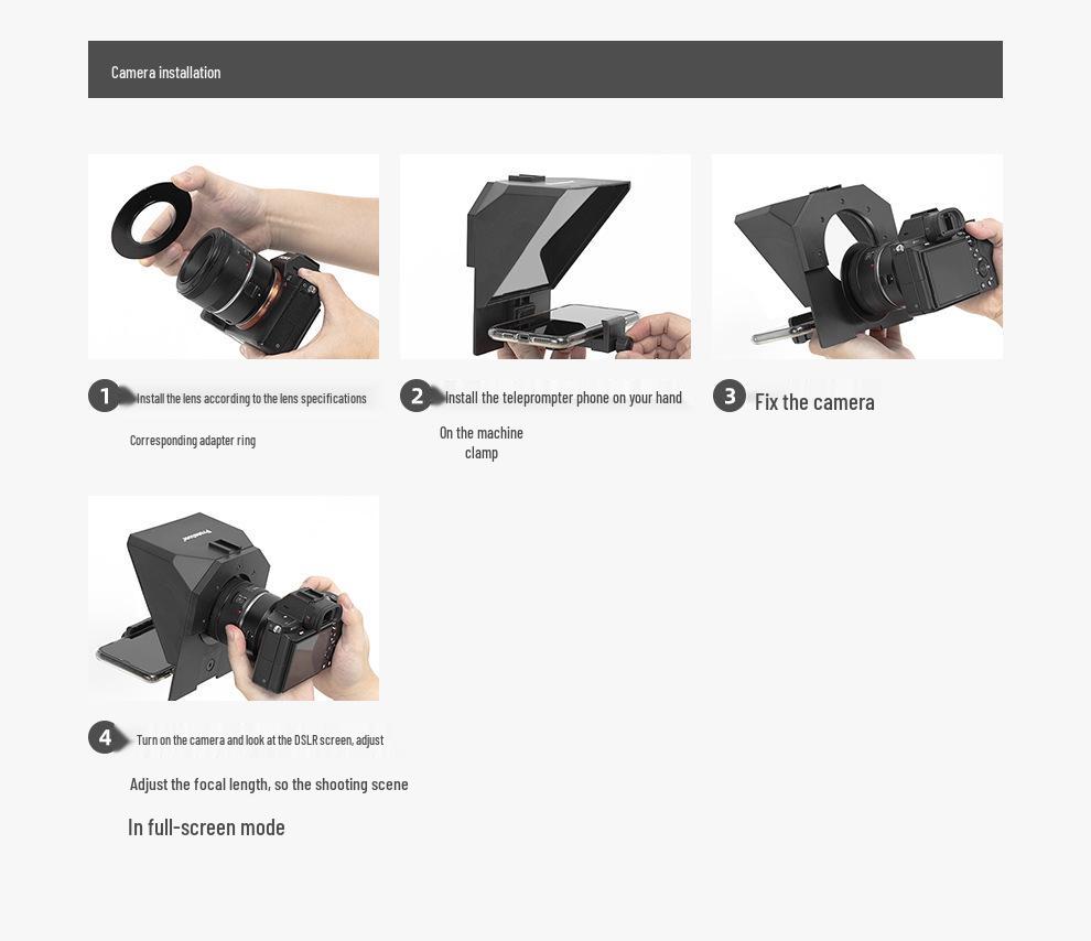ZhiJie Pronstoor Portable Teleprompter for Mobile Phones & DSLR Cameras