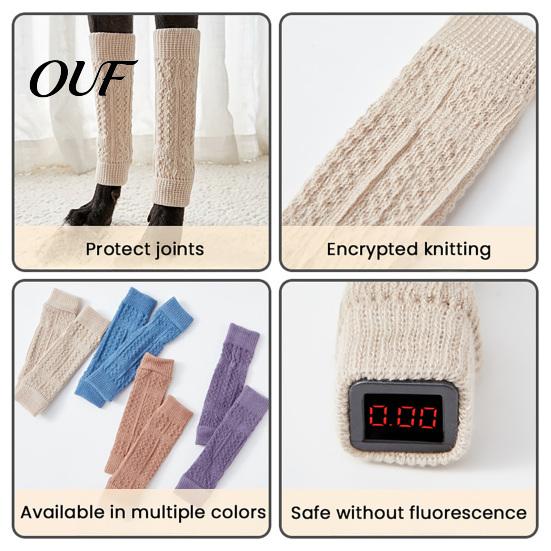 Canine Joint Support 4Pcs Dog Elbow Protectors, Knitted Leg Warmer Wraps, Breathable Comfortable Pet Guard Protective Sleeves for Elderly Dogs,