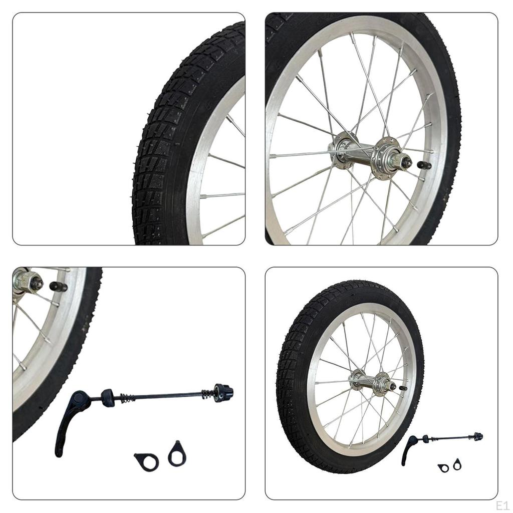 12'' Колесо для велосипедного прицепа Спицованные колеса Портативное Отличное сцепление Прочное Спортивная езда на велосипеде Практичное Тяжелое