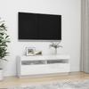Vidaxl Szafka Tv Z Oświetleniem Led, Biel Z Połyskiem, 100X35X40 Cm