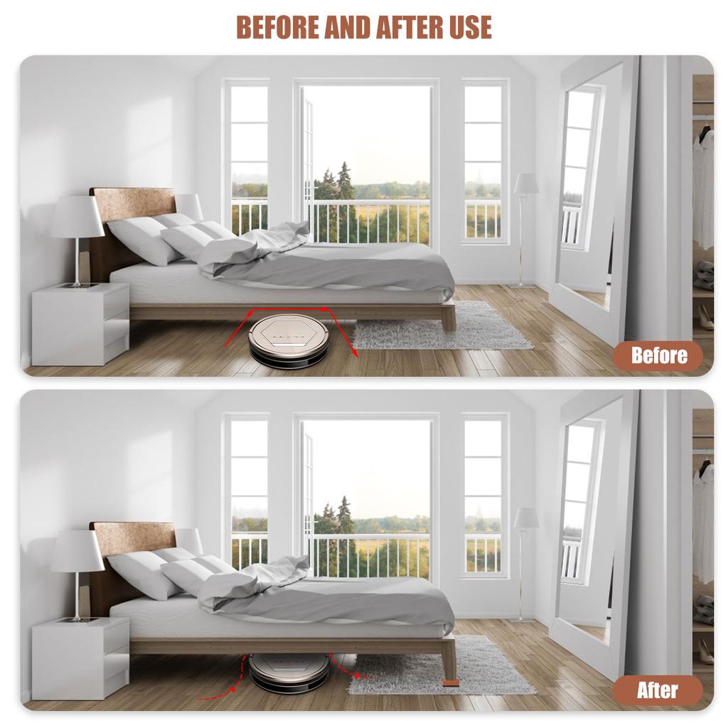 4Pcs Bed Risers Heavy Duty Adjustable Furniture Riser Stackable Desk Lifts Leg Extenders with Anti Slip Pad for Table Couch Sofa