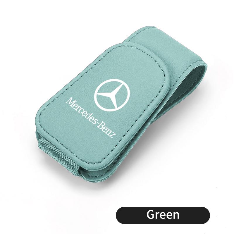 Car Sunglass Holder Magnetic Leather Glasses Eyeglass Holder For Mercedes Benz W202 W212 W126 W140 W168 W177 CLS GLE GLC GLS CLA NY4