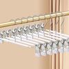 5PCS Pant Hangers Heavy Duty with Adjustable Clip Pants Skirt Hangers Non Slip Shorts Hangers Saving Space Stainless Steels