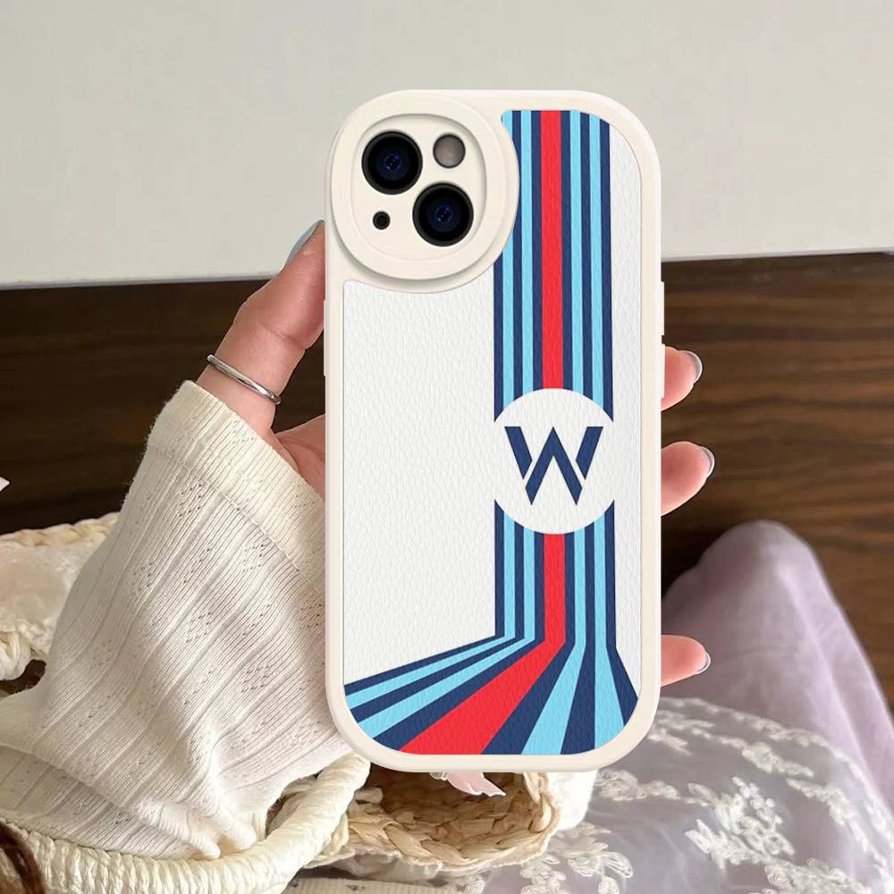 M-Martini Racing Горизонтальная полоска Для IPhone 16 15 14 13 12 11 Pro Max Plus Ударопрочный кожаный мягкий чехол для телефона