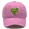 Green Heart Circle Printed Baseball Cap Adjustable Unisex Baseball Hat Leisure Raw Brim Sun Hat For Outdoor Fishing Cycling