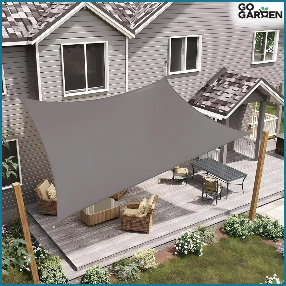 Sunshade, UV protection, awning, grey, waterproof, 3x3 m