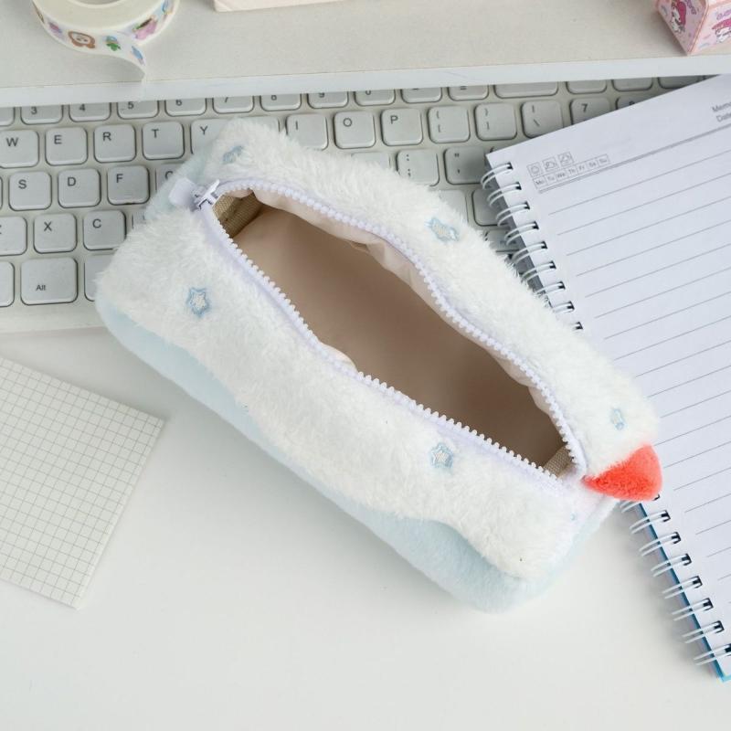 1 шт. Милый Кремовый Шוויцролл Мягкий Плюшевый Пенал на Молнии Большой Вместимости Школьника Сумка для Хранения Канцелярских Принадлежностей