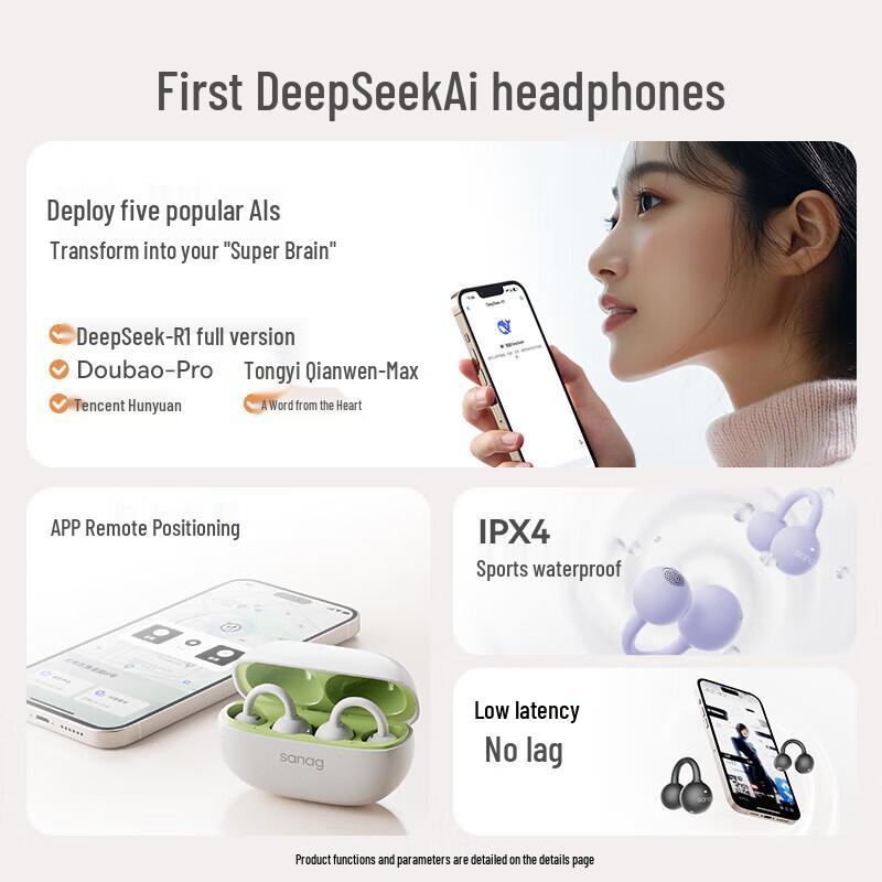 SANAG F20S Pro Беспроводные спортивные наушники с открытыми ушами и клипсой Bluetooth