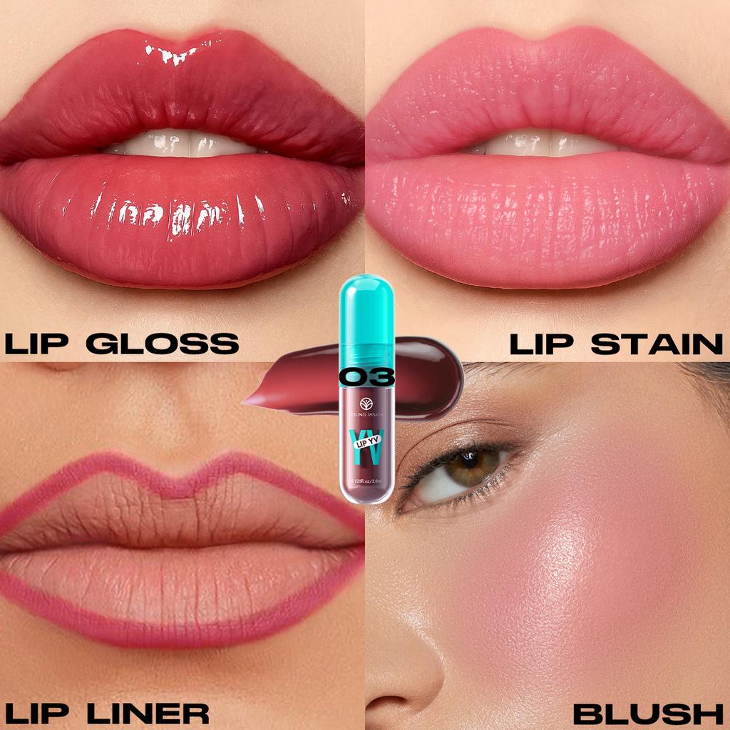 YOUNG VISION 6-Color Lip Gloss Avocado Moisturizing Lip Glaze Lightweight Non-Sticky Hydrating Smooth Pigmented