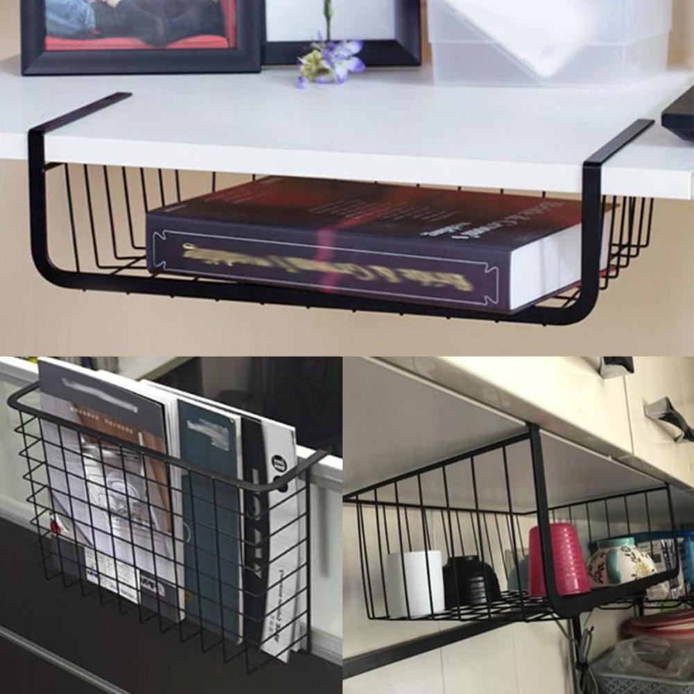 Yousheng Hanging Under Shelf Storage Basket Metal Cupboard Cabinet Organizer Rack Holder MIT