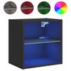 Wall Mounted Nightstand with LED Lights Black