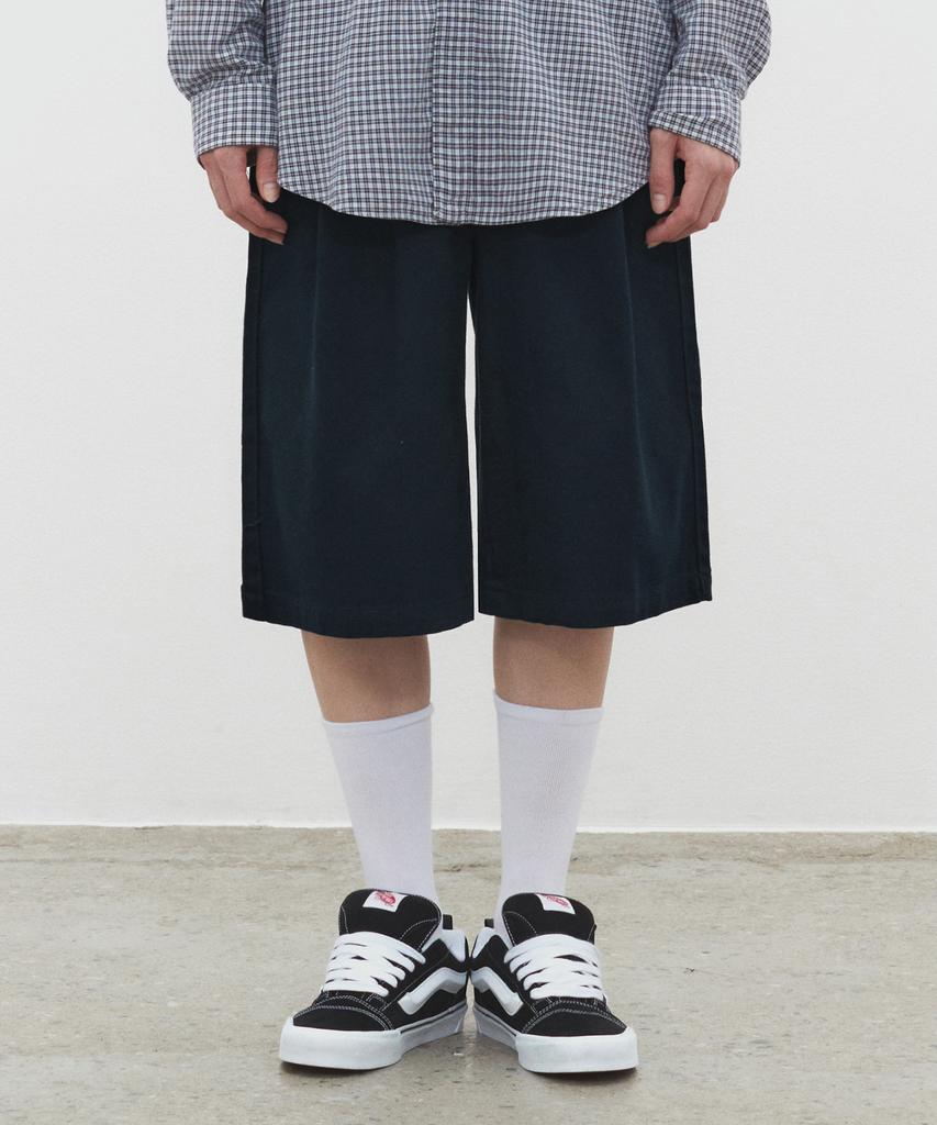 DECET Cotton 2Pleats Shorts Dcpt041Navy