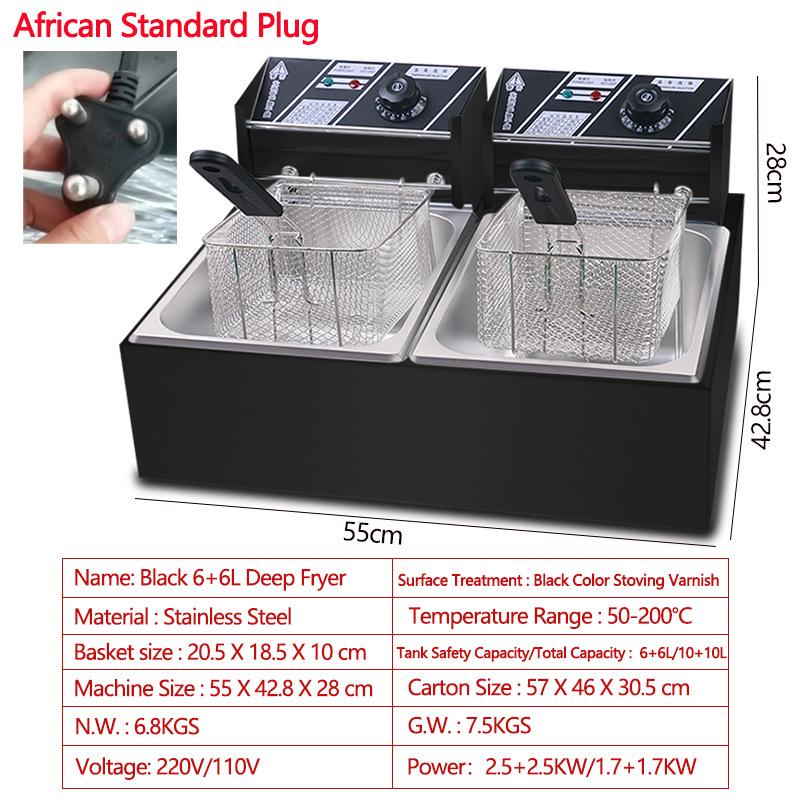 Large Capacity 110V/220V Electric Fryer - US, European, UK Standards - Free Shipping