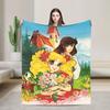 Candy Candy Cartoon Flannel Blanket Anime Fashion Throw Blanket for  Sofa Bedding Lounge 125*100cm Quilt