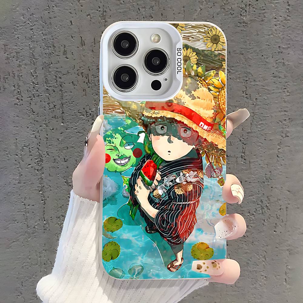 Чехол для телефона Mob P-Psycho 100 для iPhone 17,16,15,14,13,12,11,Pro,XS,Max,Plus,Mini,SE Белый Candy Матовый Ударопрочный Чехол