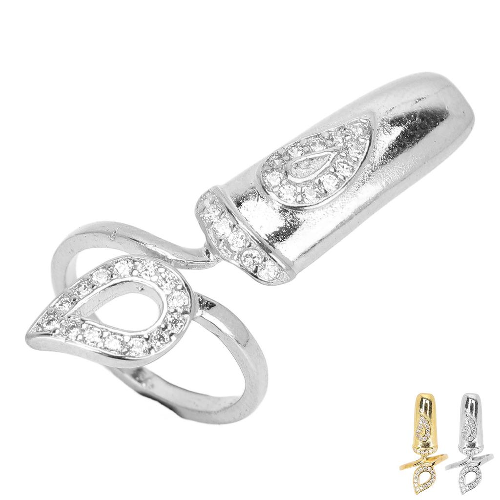 Креативные кольца в форме ногтей, персонализированные модные открытые кольца, украшения со стразами, украшения на кончики пальцев