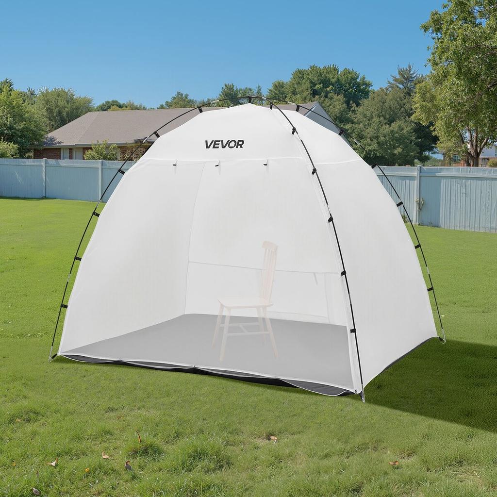 Portable Paint Booth Tent, 2330 x 1720 x 1900mm Painting Tent Station, Spray Shelter with Built-in Floor & Mesh Screen, Large Space, Oxford Spray