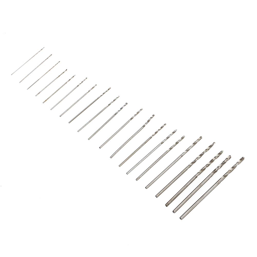 20Pc Mini HSS Drill Twist High Speed Steel Small Set For Wood Drilling In Case