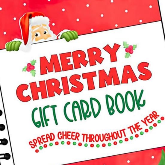 Рождественская книга подарочных карт Красочный уникальный органайзер для подарочных карт Праздничное украшение для вечеринки Праздничный сюрприз для семьи друзей