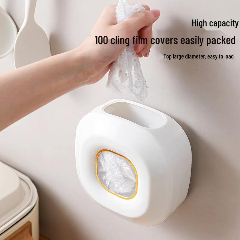 Коробка для хранения пищевой пленки без пробивания отверстий: Настенный выдвижной держатель для пакетов для хранения свежих продуктов для кухни.