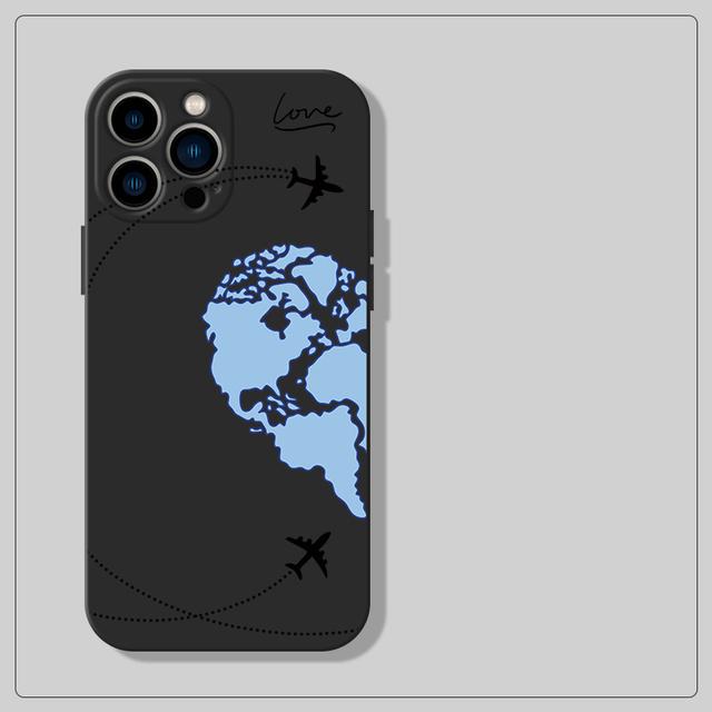 Дорожный чехол с картой мира «Самолеты» для Iphone 12 13 11 Pro Max 12 Mini Love Heart пара, чехол для Iphone Xr X Xs Max 7 8 Plus Se2020