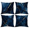 Home Decor Dark Blue & Gold Marbled Pattern Pillow Covers Pattern Cushion Cover Suitable For Sofa Bedroom Car Pillow Cover