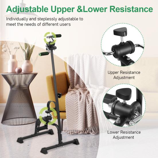 Elderly Exercise Bike Pedal Exerciser Bike Hand Arm Leg Knee Peddler Adjustable Fitness Equipment for Seniors Elderly Home Pedal Exercise Bike