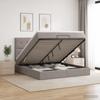 Ottoman Bed with Mattress and Headboard Taupe 140 x 190 cm Fabric