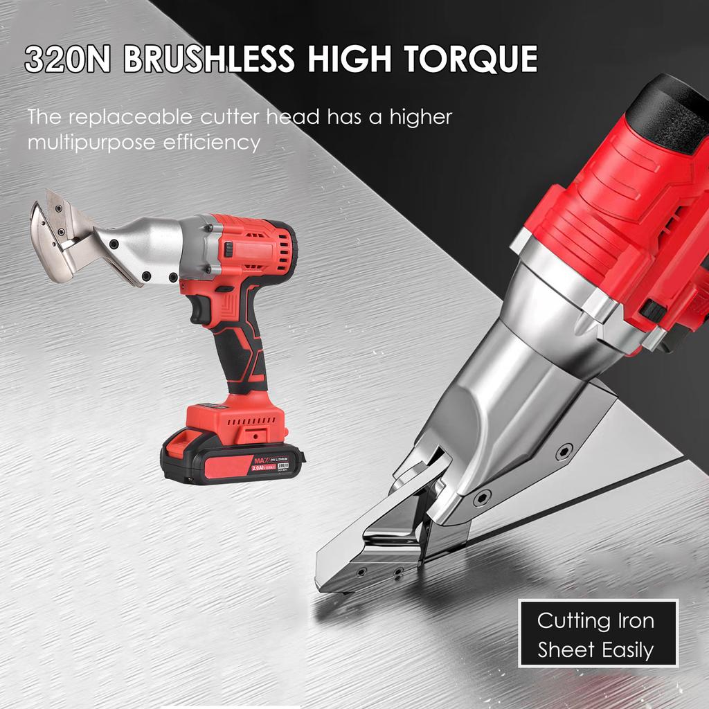 21 В, бесщеточные мини-аккумуляторные ножницы для жести, 2,0 Ач, электрические ножницы с литий-ионной аккумуляторной батареей