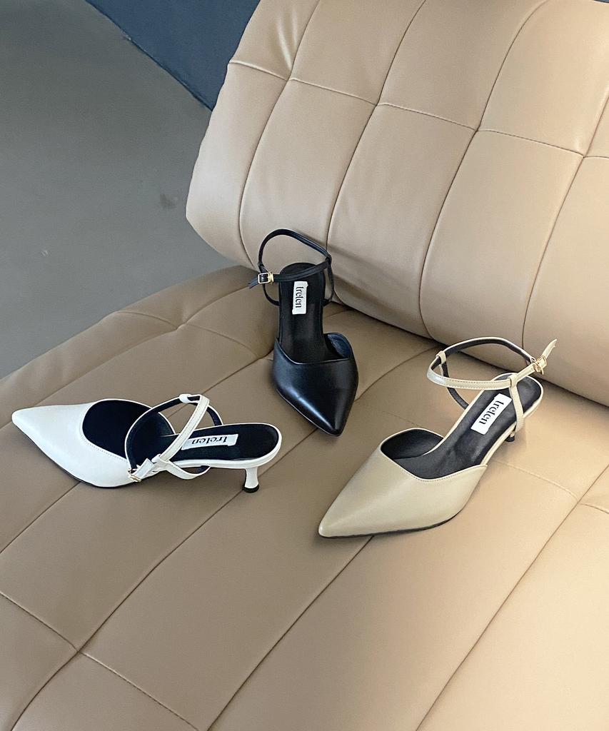 Treten Pointedtoe Ankle Strap Slingback Shoes