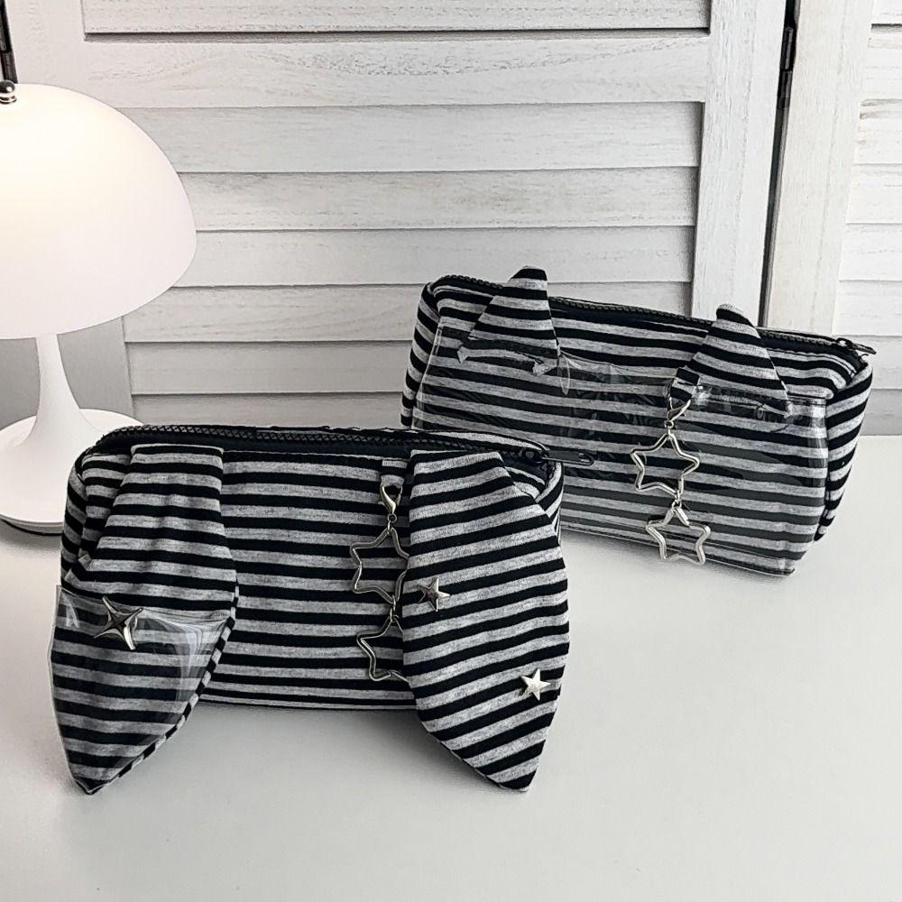 1pc Large Capacity Pen Bag Portable Pencil Pouch Korean Style Stationery Storage Bag School Office