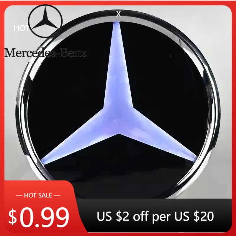 Car Sticker 2026 New For Benz Car Front Grill Logo Light 3D LED Badge For Mercedes Benz W213 E-Class Emblem Luminous Decorative 
