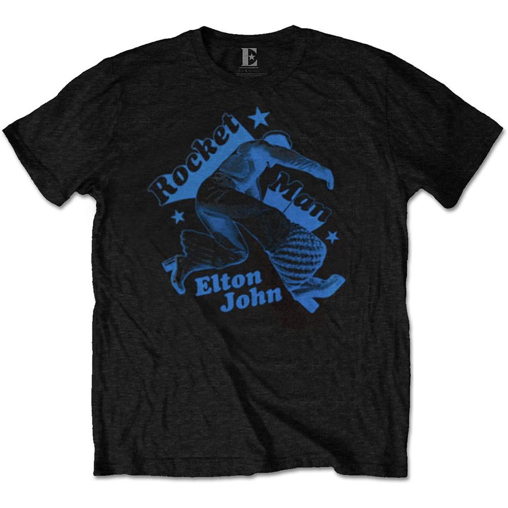 Men's Elton John Rocketman Jump T-shirt Small Black