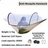 2024 Camping Hammock with Mosquito Net Pop-Up Light Portable Outdoor Parachute Hammocks Swing Sleeping Hammock Camping Stuff