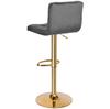 Arako Gold graphite velvet bar stool