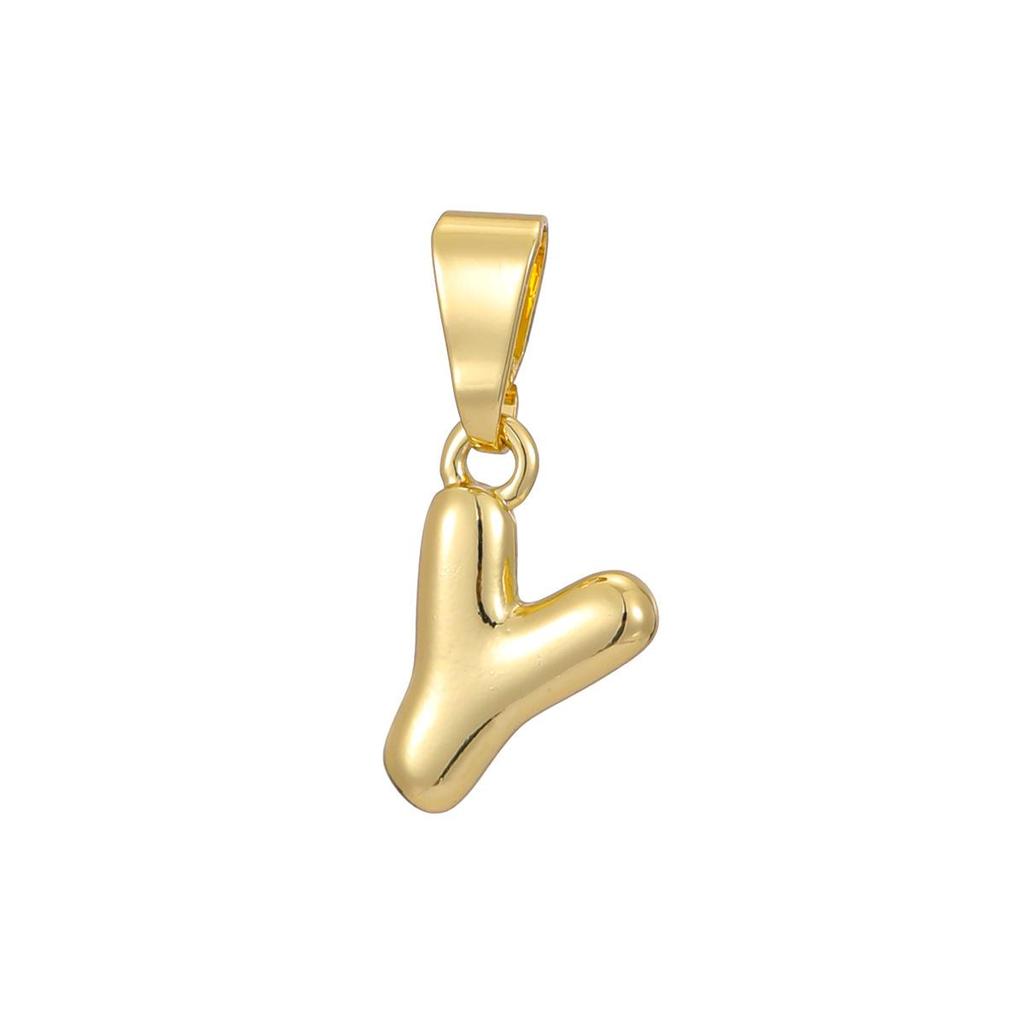 Ожерелье-подвеска с мини-буквами-пузырями с покрытием из 18-каратного золота - Персонализированное 26 английскими буквами