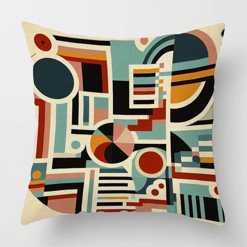 Home Decor Abstract Geometric Pattern Digital Print Pillowcase Pattern Cushion Cover Suitable for Sofa Bedroom Car Pillow Cover