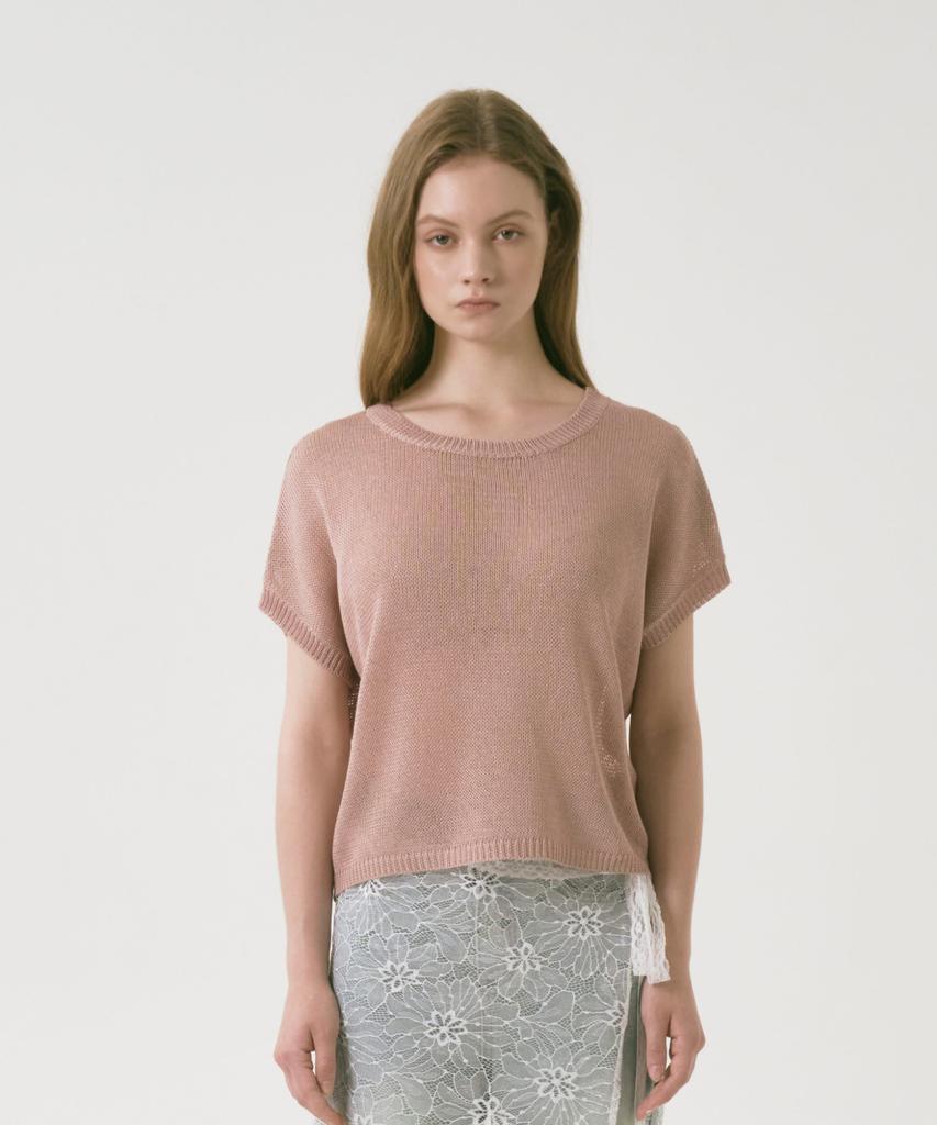 OCCUR Linen Cooling French Summer Knit, Indie Pink