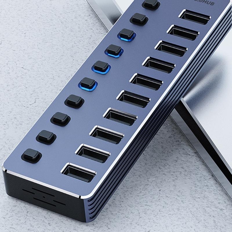 Адаптер-док-станция USB3.0 с 4/7/10 портами 5 Гбит/с DC2V для быстрой передачи данных и зарядки устройств