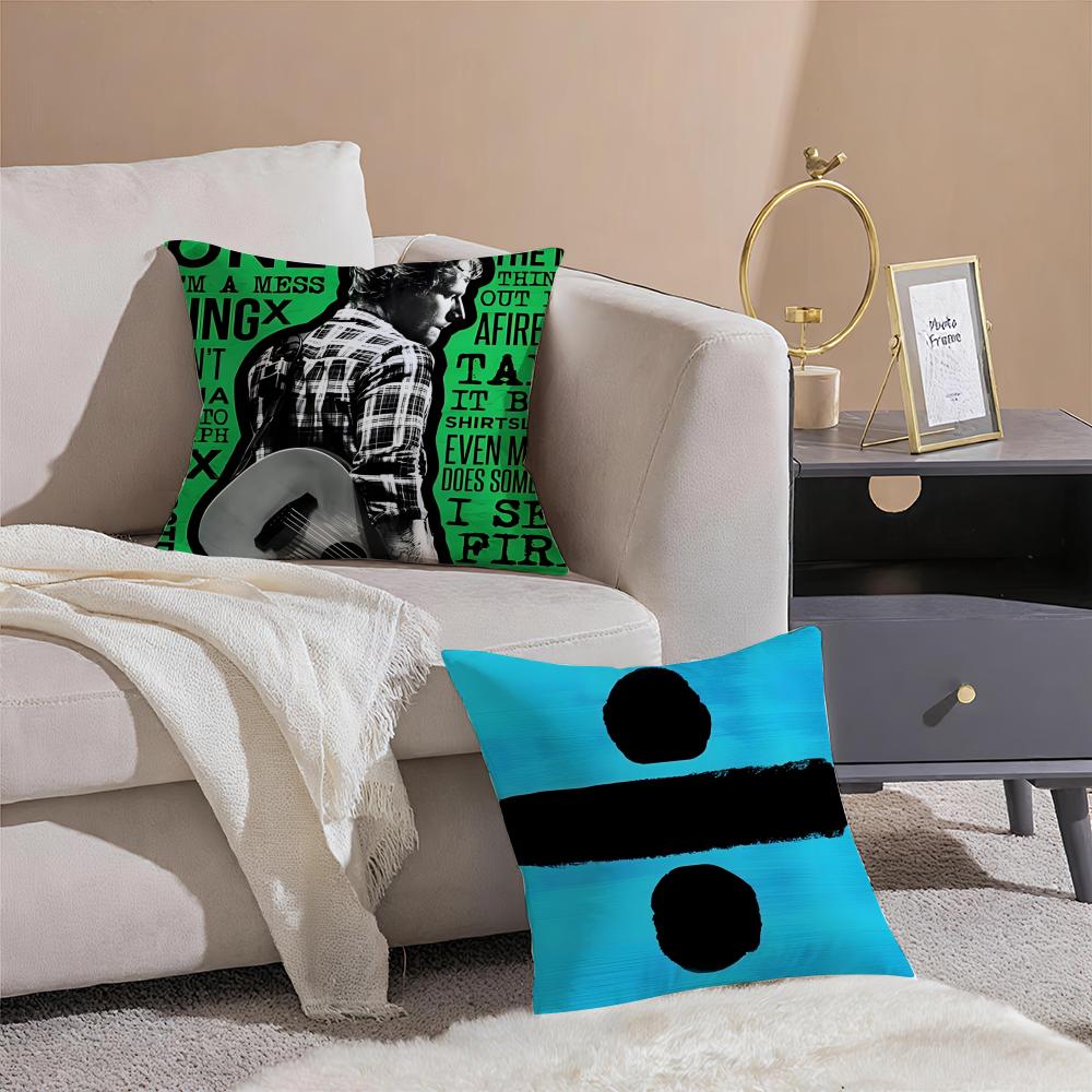 Melodic Pop British Singer EEd Sheeran Cushion Cover Pillowcase Short Plush Invisible zipper Room Sofa Cushion Cover