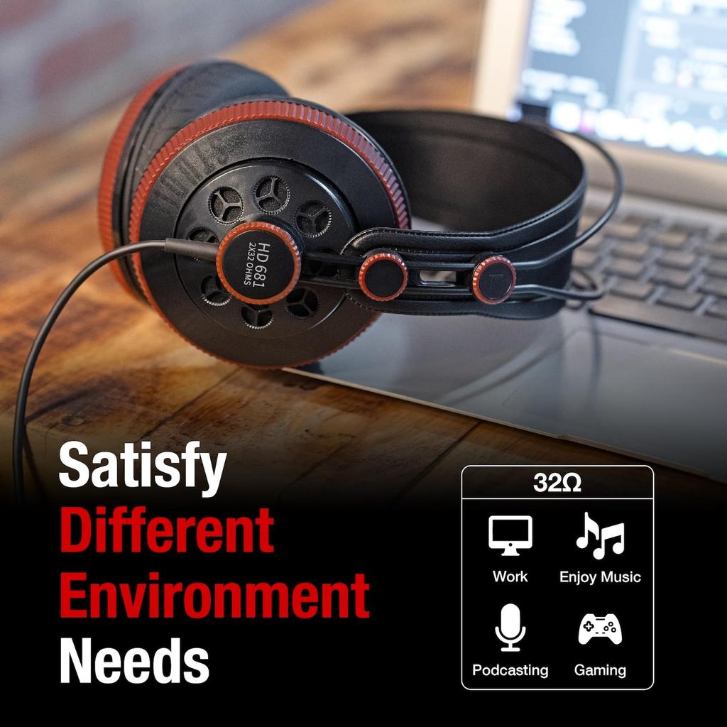 Superlux Professional Monitor Headphones Black Edition Semi-Open HD681-AIR