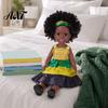 Toddler Toys for Imaginative Play 14 Inch Black Doll with Afro Hair, Soft Vinyl Posable Gift Children Kids, Dress Up Fashion Toy Accessories,