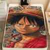 Фланелевое одеяло с принтом персонажей One Piece, Высококачественное, Удобное для всех сезонов, Декор для дома, Тепло и уют, Идеально для рождественских подарков