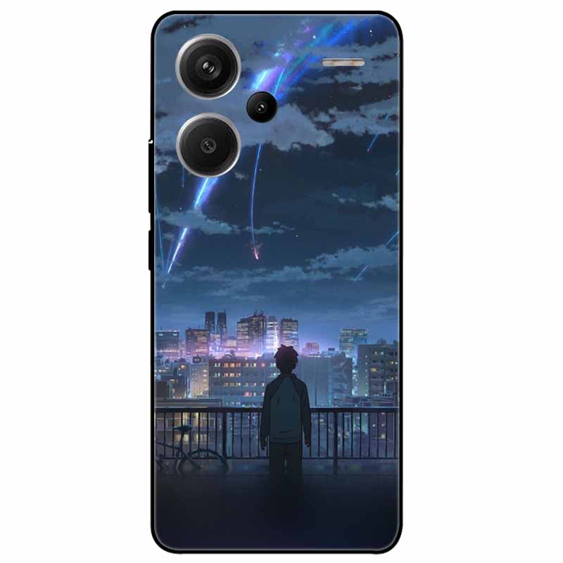 Чехол для Redmi Note 13 Pro Plus 5G Pro+ Мягкий Черный Расписные Кошки ТПУ Funda для Xiaomi Redmi Note 13 Pro 5G Note13 Силиконовый Чехол