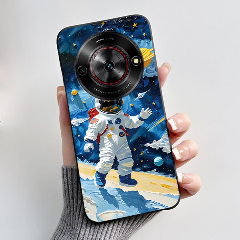 Милый Мультяшный Чехол Для ZTE Blade A75 5G/Nubia Focus 5G/Nubia Calf 5G Печатный Корпус Защитная Крышка Мягкий Силикон Черный Корпус